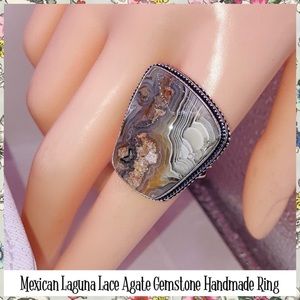 Captivating Crazy Laguna Lace Agate Gemstone Handmade Ring